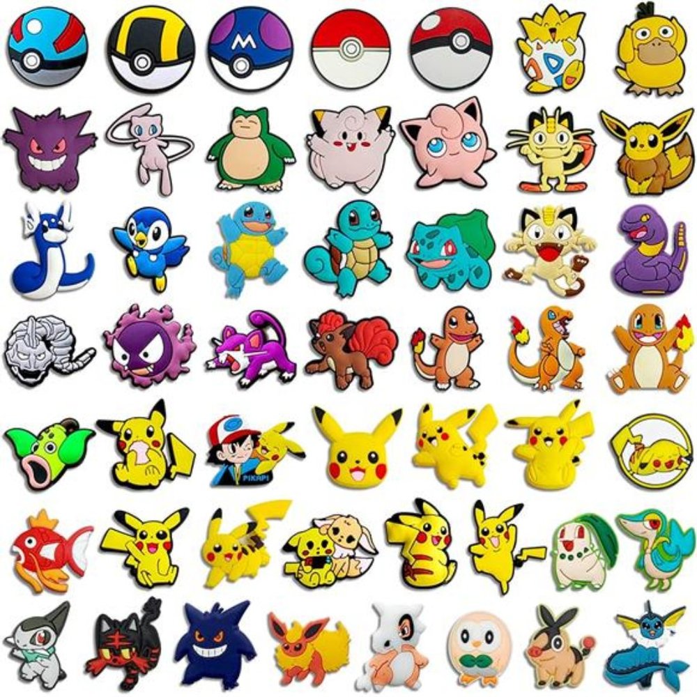 50 pcs pokemon Shoe Charms For CROCS